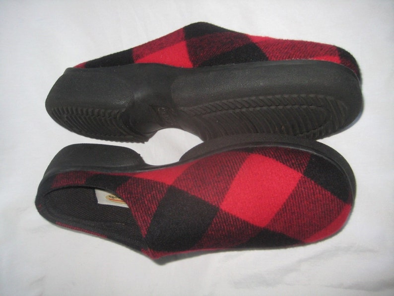 buffalo plaid slip ons
