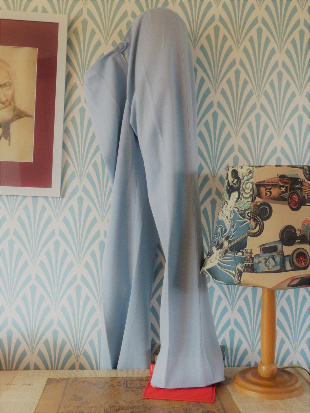 50s/60s Spes Pants Light Sky Blue w38l104cm / Etsy