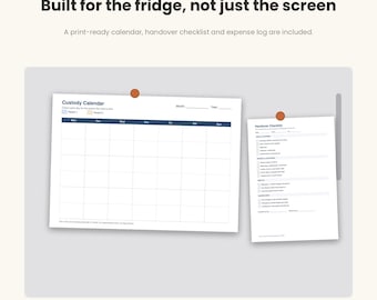 Printable Custody Calendar, Handover Checklist and Expense Log, Co Parenting Planner PDF, Instant Download