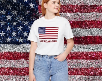 American Girl USA Flag T-Shirt | Harry Styles Inspired Patriotic Tee | Concert Merch Gift