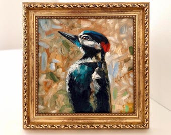 Woodpecker. Majestic Spirit of Wild. Art and Reality. Bird Image in Bright Abstract-Realistic Representation.