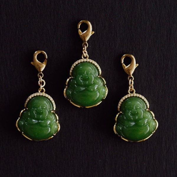 Buddha Charm, CZ Anhänger, spiritueller Schmuck, Anstecknadel