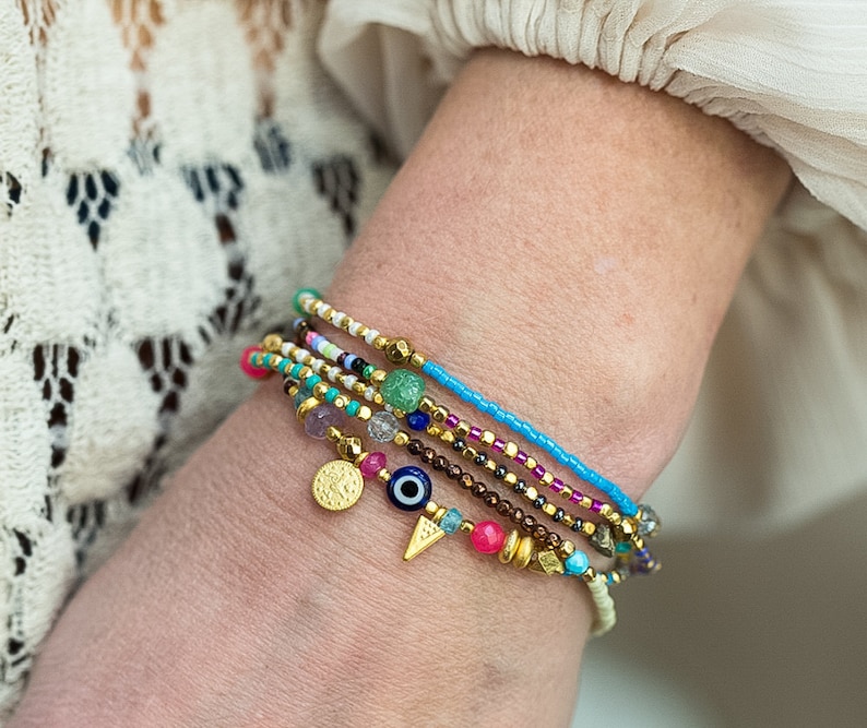 Charm Bracelet Beaded Bracelet Wrap Bracelet Beaded Wrap Etsy