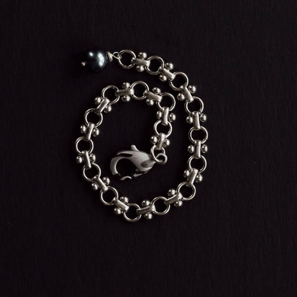 VINTAGE BRACELET, Chain Bracelet, Build Your Own Charm Bracelet, Charm Bracelet, Silver Bracelet, Pearl Bracelet