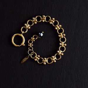 VINTAGE BRACELET, Charm Bracelet, Build Your Own Bracelet, Pearl Bracelet, Bowdoin Chain Bracelet, Brass Bracelet