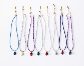 GEMSTONE NECKLACES, Pendant Necklaces, Layering Necklaces, Multiple Colors