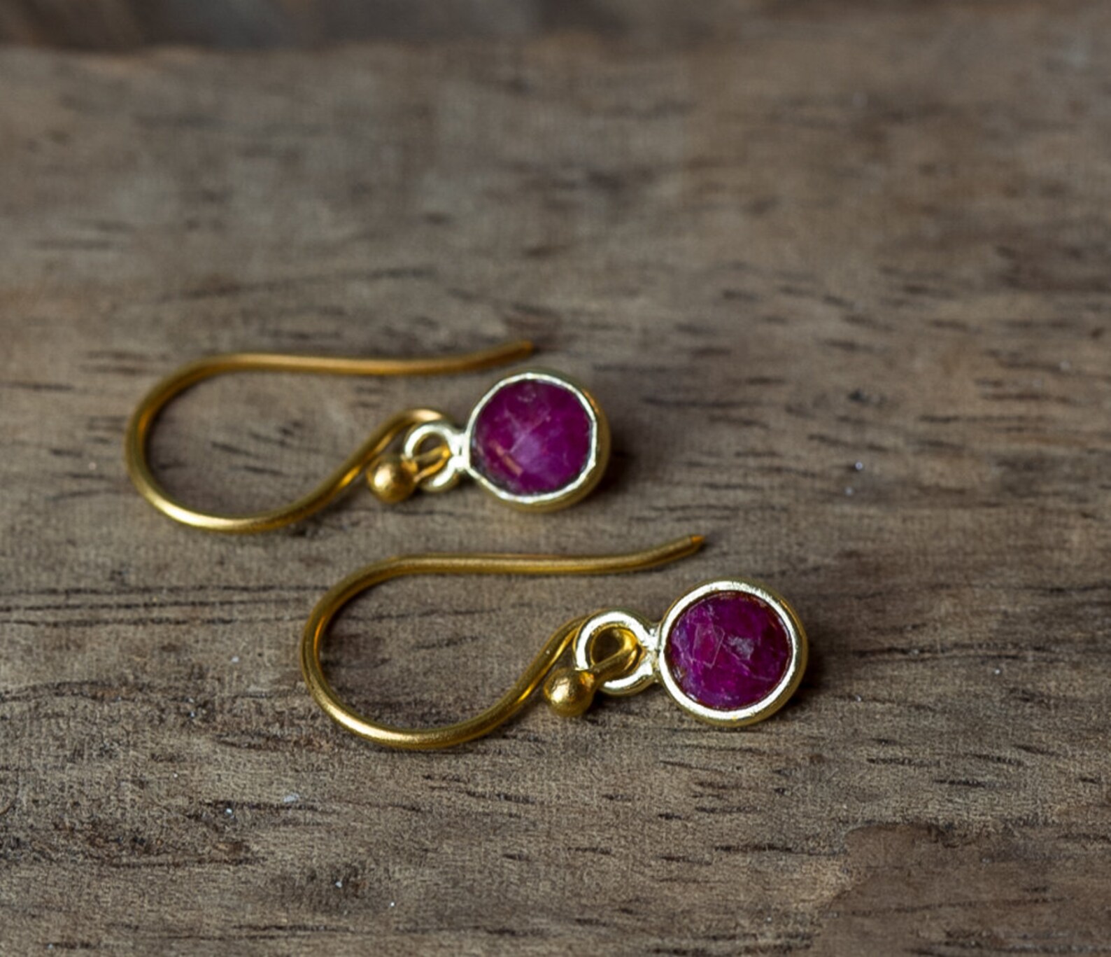 Ruby Necklace Gold Ruby Necklace Solitaire Necklace Simple Etsy
