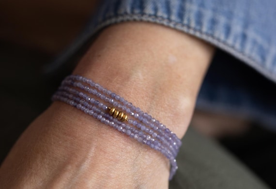 DECEMBER BIRTHSTONE, TANZANITE Bracelet, Wrap Bracelet, Long Necklace, Delicate Wrap Bracelet, Healing Gemstone Jewelry