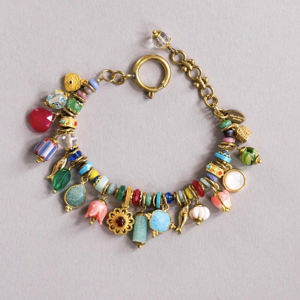 CHARME ARMBAND, BUNTE Edelstein Armband, Fiesta Armband, Charms, Stack Armband
