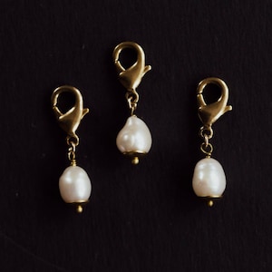 PEARL CHARM, Freshwater Pearl, White Pearl, Charm Necklace, Detachable Charm, Build Your Own Charm Necklace
