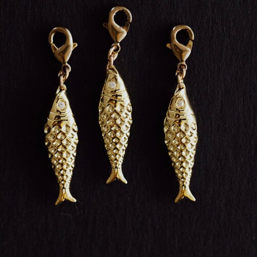 CHARMS POISSON, collier à breloques poisson, collier à breloques, bracelet à breloques, breloques poisson en or