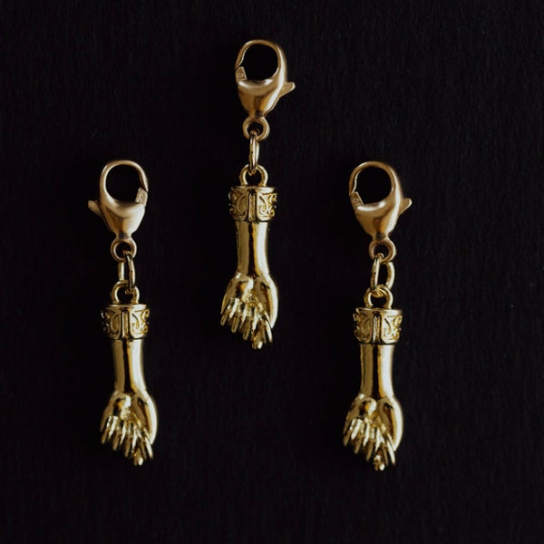 FIST Charme, Figa Charme, Gold Hand Charme, Bettelarmband, Charms