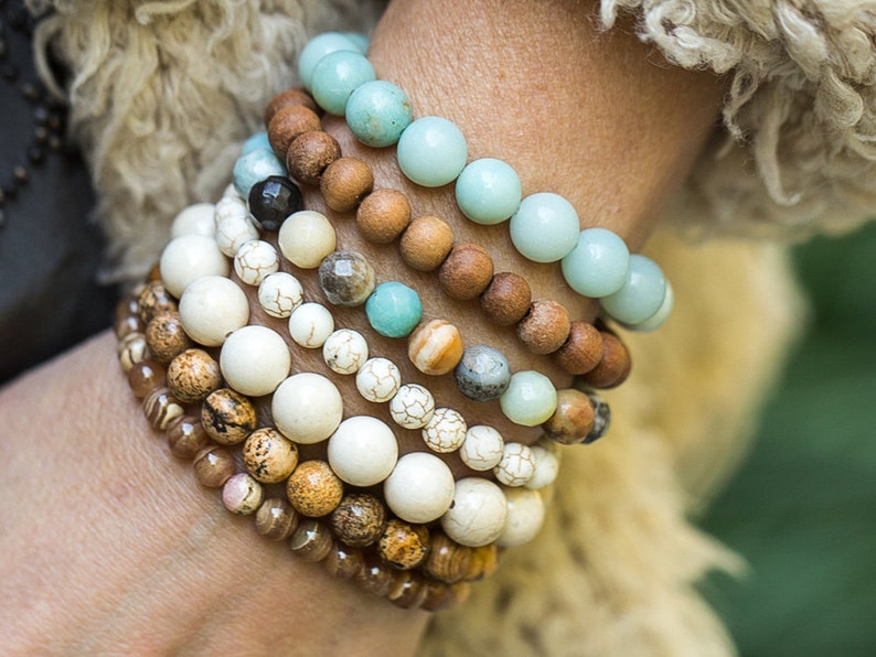 Beaded Bracelets Stretch Bracelets Amazonite Bracelet Etsy