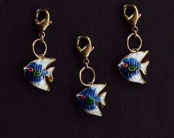 FISH CHARM, Angel Fish Charm, Enamel Fish Charm, Create Your Own Charm Necklace, Detachable Charm