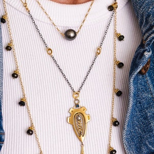 TAHITIAN PEARL NECKLACE, Single Pearl Necklace, Floating Pearl, Simple Necklace, Layering Necklace