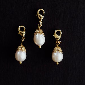 PEARL CHARM, Charm Necklace, Charms, Pearl Necklace