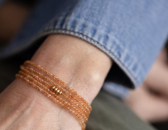 NOVEMBER BIRTHSTONE, CITRINE Bracelet, Wrap Bracelet, Long Necklace, Honey Citrine, Layering Bracelet, Gemstone Wrap Bracelet