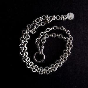 SILVER SUNDIAL CHAIN, Clasp Holder, Vintage Chain, Chain Necklace