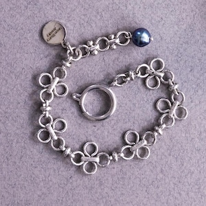 CLOVER BRACELET, Vintage Bracelet, Silver Bracelet, Chain Bracelet, Stacking Bracelet