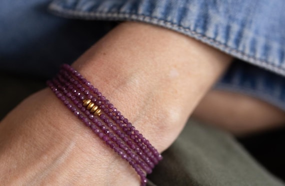JULY BIRTHSTONE, RUBY Bracelet, Wrap Bracelet, Ruby Jewelry, Multi Wrap Bracelet, Healing Jewelry