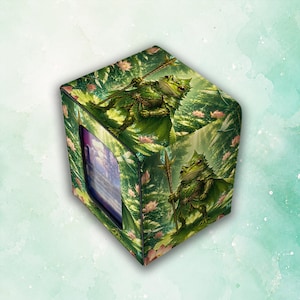 Caja para mazos de MTG, caja para mazos Frog Guardian, almacenamiento de cartas MTG Lotus Pond, estuche para mazos Nature Magic TCG, soporte para cartas Commander