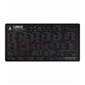 Linux Cheat Sheet Desk Mat  XXL Linux Commands Mouse Pad  Terminal , Bash Command Reference SysAdmin, DevOps & Cybersecurity Gift 31" x 15"
