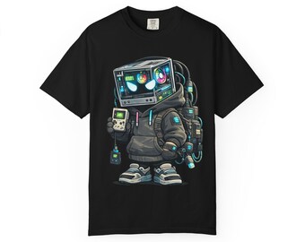 Cybersecurity Graphic T-Shirt | Retro Cyber Astronaut Shirt | Programmer Gift | IT Geek Tee | Computer Nerd Apparel | Unisex Tech Shirt