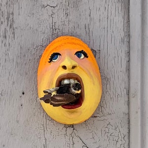 Med.BIRD HOUSE Wall -Ready to ship - slab built, hand altered and sculpted. A friendly little house to keep your feathered friends safe .