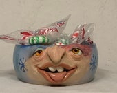 Extra Small Bowl,- ready to ship- wheel thrown, hand altered and sculpted. Just a friendly face to enjoy your cereal or snacks with.