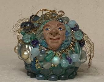 ABUNDANCE BALL  Ready to ship - Unique one of a kind indoor ornamental gazing ball. Just a friendly face to enjoy in your home. AB1