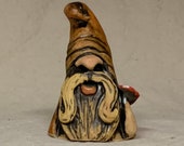 Mini GARDEN DWELLER -Ready to ship - hand built and hand altered and sculpted . Just a friendly gnome to enjoy in your home or garden.