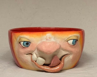 SOUP MUG- handmade, faced, wheel- thrown stoneware bowl that is microwave and dishwasher safe