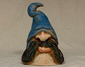 Mini GARDEN DWELLER -Ready to ship - hand built and hand altered and sculpted . Just a friendly gnome to enjoy in your home or garden.