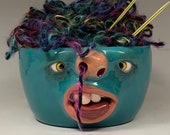 REGULAR YARN BOWL-Ready to ship -Wheel thrown, hand altered and sculpted. This listing is for the actual bowl pictured.