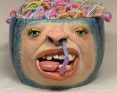 XXLARGE YARN BOWL - Ready to ship -Wheel thrown, hand altered and sculpted. This listing is for the actual bowl pictured.