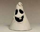 Ghostie- small - hand built and hand altered and sculpted light-up ghost. Just a friendly fella to enjoy in your home for Halloween.