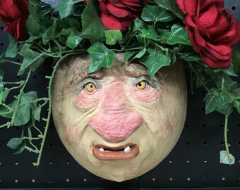 XL WALL PLANTER - Wheel thrown, hand altered and sculpted. Just a friendly wall planter to display your favorite plants and flowers.