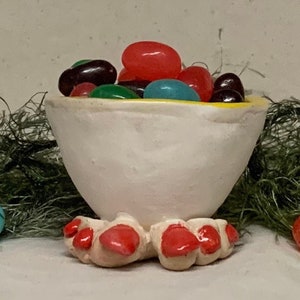 Egg Holder Cup Ready to ship slab built, hand altered and sculpted. A friendly and colorful holder for your hard boiled egg at breakfast. image 1