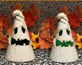 Halloween Ghostie - small - hand built and hand altered and sculpted light-up ghost. Just a friendly fella to enjoy in your home.