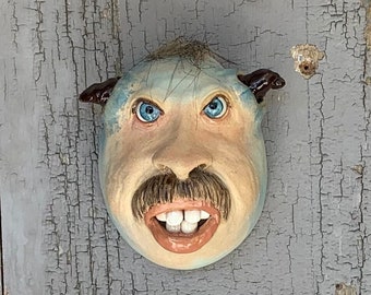 Small Wall Mask - Ready to ship - The next best thing to having an imaginary friend.  Hang them anywhere you need an ear for  conversation.