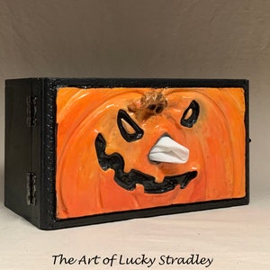 SNUFFLE BOX Ready to ship Tissue Holder Hand sculpted tile, custom made wooden box. A great way to cheer up that poor soul with a cold. image 7