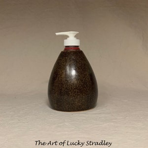 LOTION PUMP Ready to ship wheel thrown, hand altered and sculpted ceramic lotion pump or soap dispenser. A happy face to brighten your day. image 5