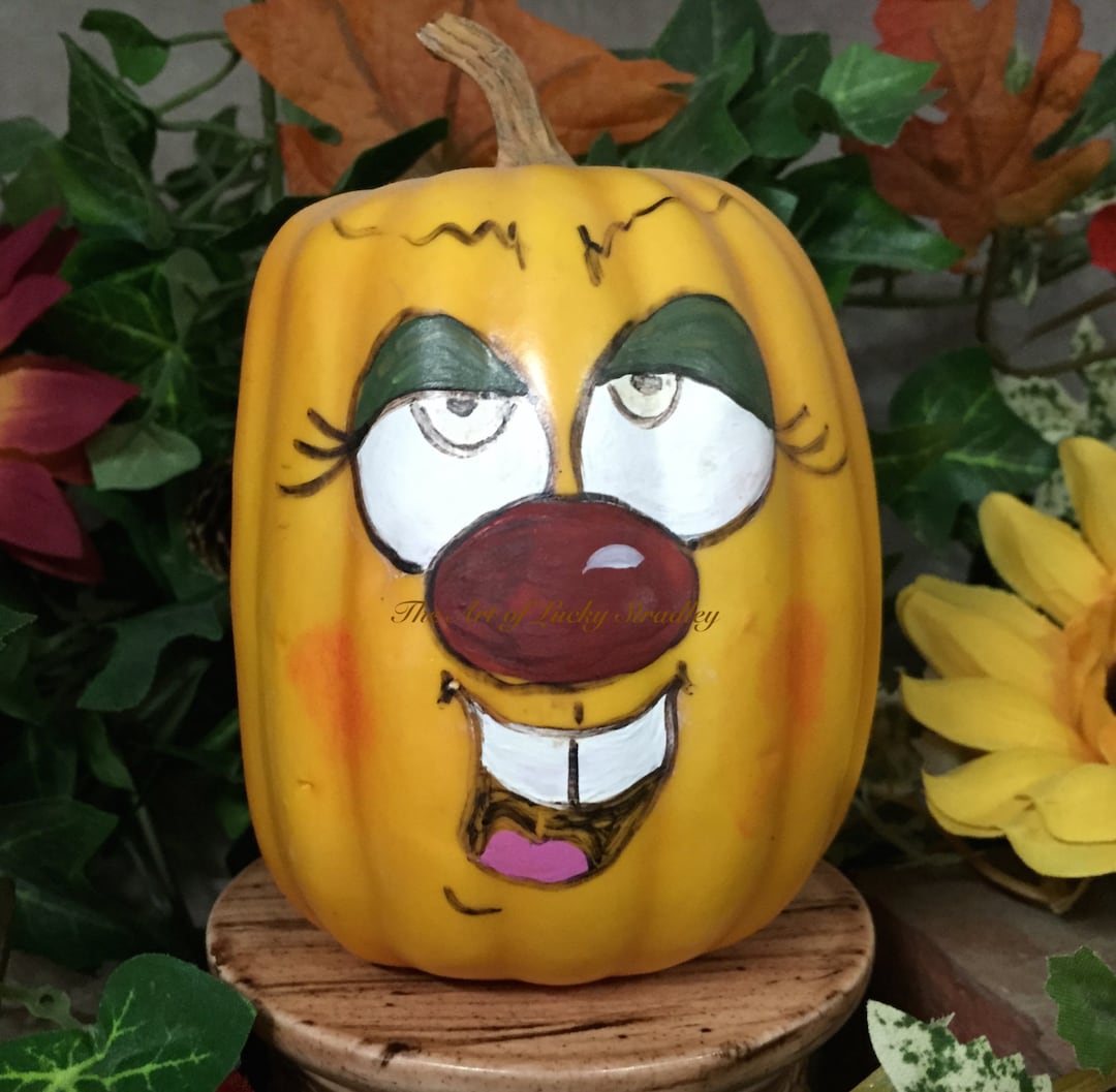 PAINTED PUMPKIN Painted and Decorated Hard Foam Pumpkin. Etsy