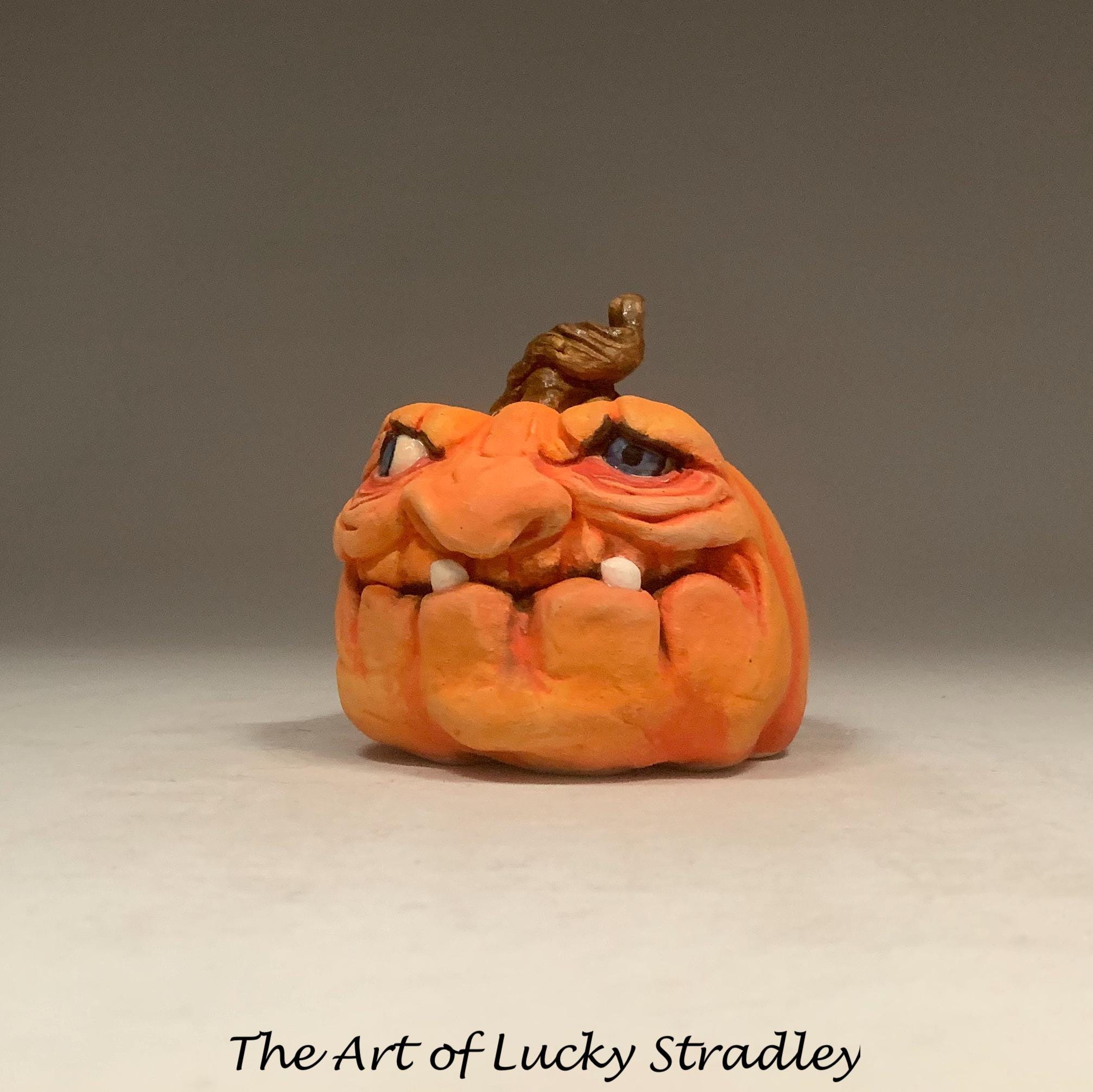 CERAMIC PUMPKIN - Ready to Ship- Wheel Thrown, Hand Altered and