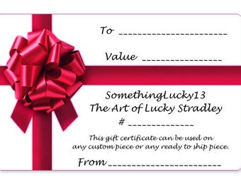 Gift Certificate - to be used on a wheel thrown, hand altered and sculpted pottery from SomethingLucky13.