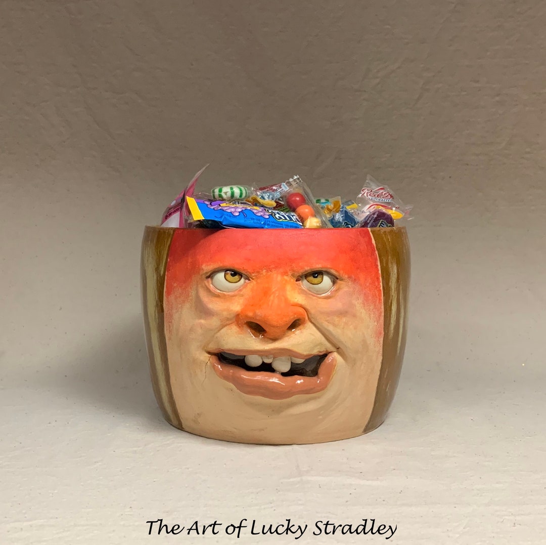 Extra Extra Large BOWL Wheel Thrown, Hand Altered & Sculpted. A Friendly Happy Face to Hold