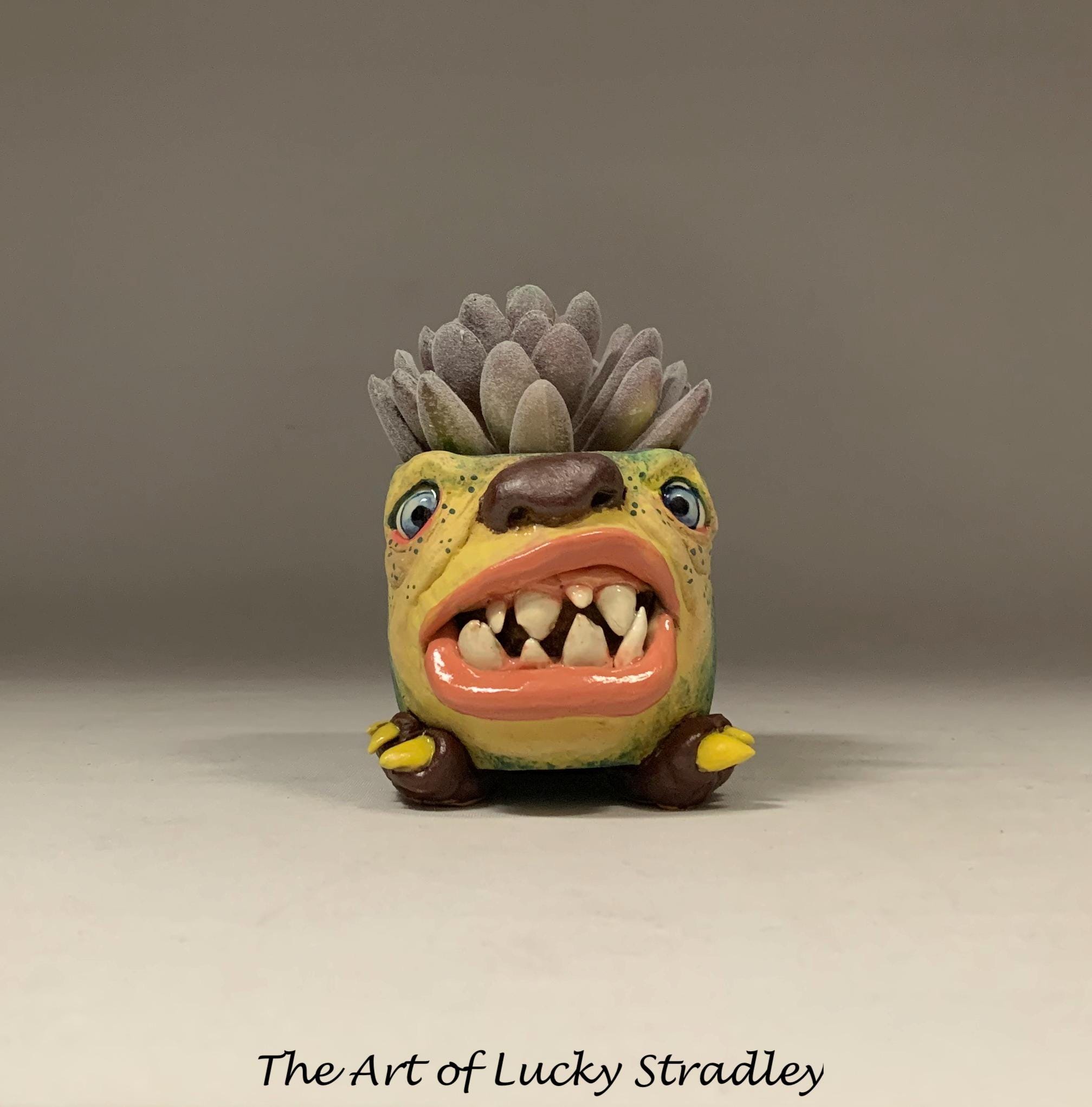 MONSTER POT Planter Really Small - Ready to Ship- Wheel Thrown
