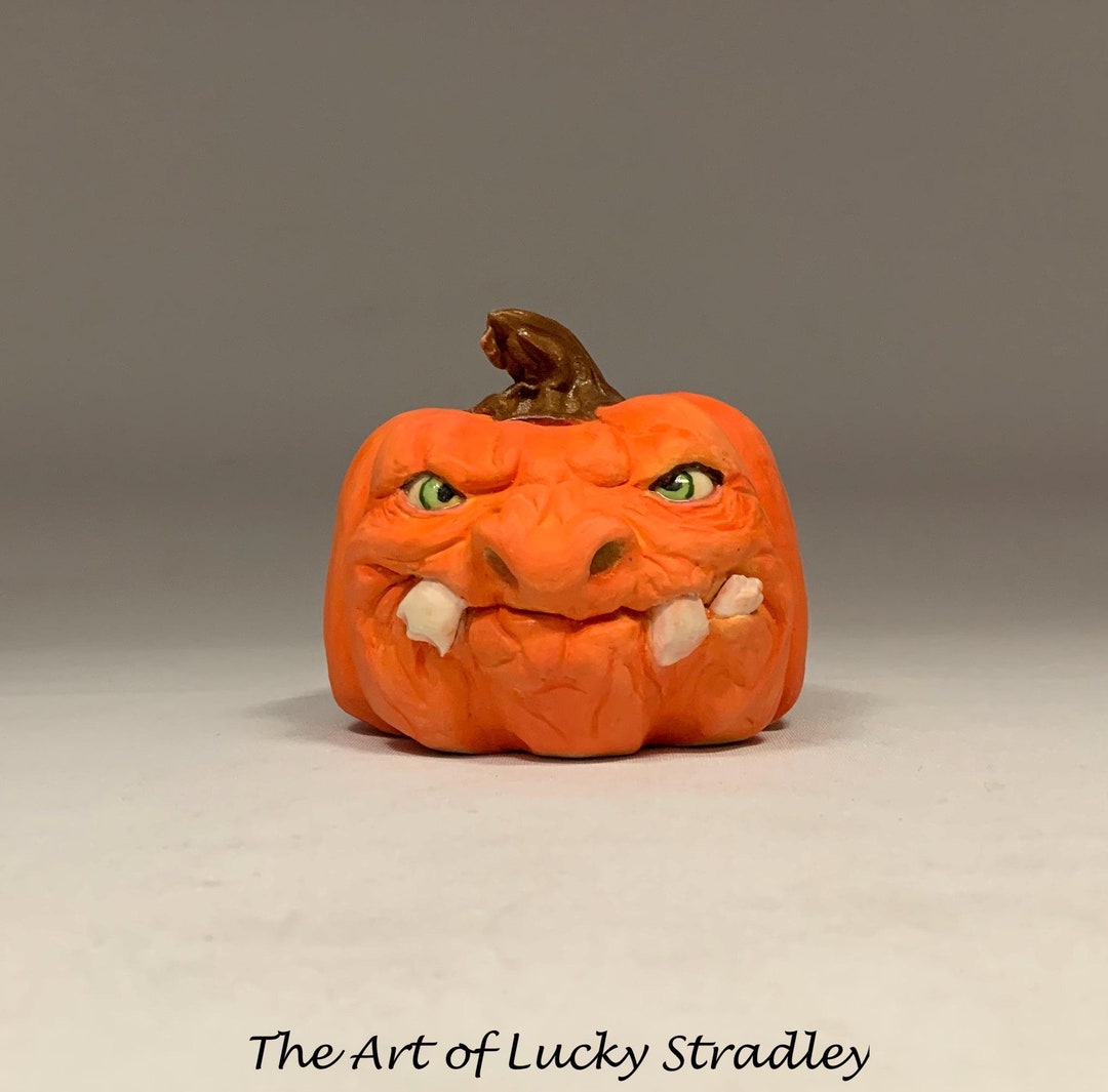 CERAMIC PUMPKIN - Ready to Ship- Wheel Thrown, Hand Altered and