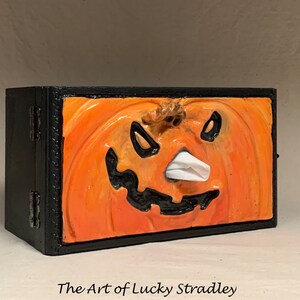 SNUFFLE BOX Ready to ship Tissue Holder Hand sculpted tile, custom made wooden box. A great way to cheer up that poor soul with a cold. image 8