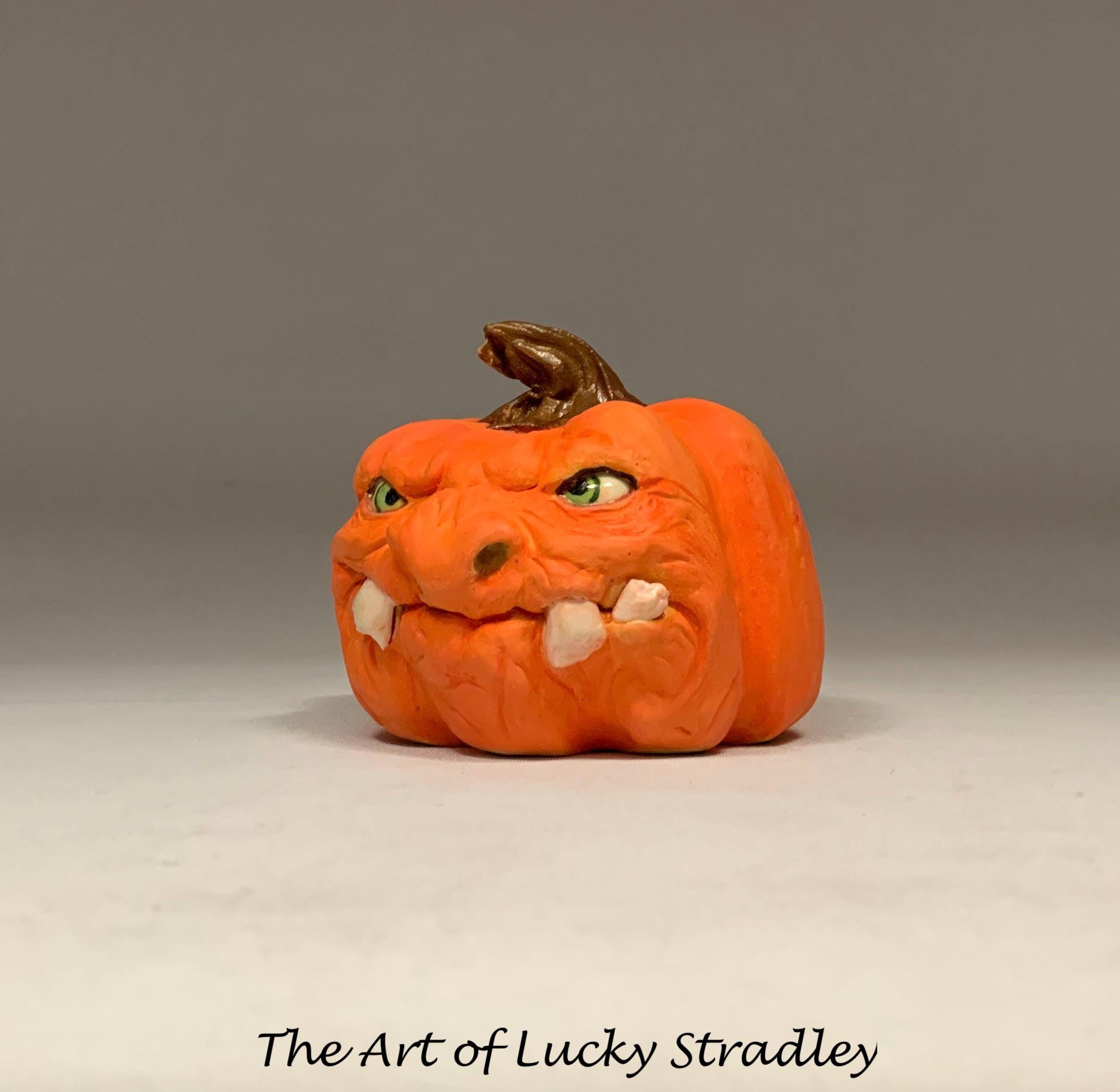 CERAMIC PUMPKIN - Ready to Ship- Wheel Thrown, Hand Altered and